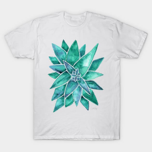 Turquoise Aloe Vera T-Shirt by CatCoq